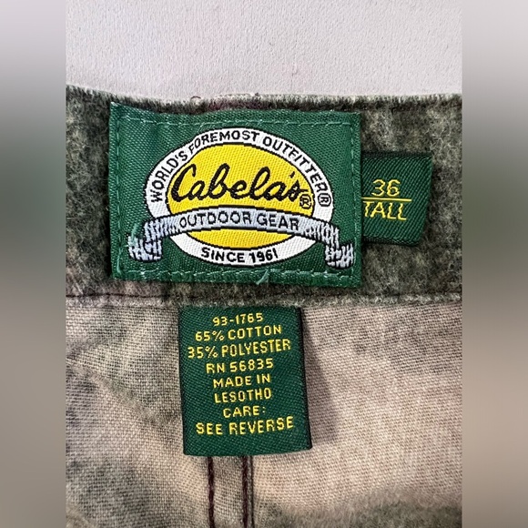 CABELAS‎ CAMO CARGO HUNTING PANTS MENS SZ 36 TALL - Picture 6 of 11